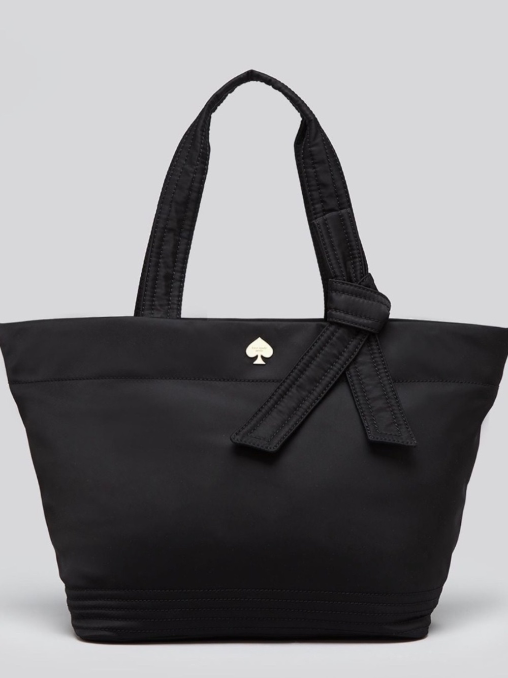 Kate Spade Flatiron Hana Bow Black Nylon Shoulder Tote Bag